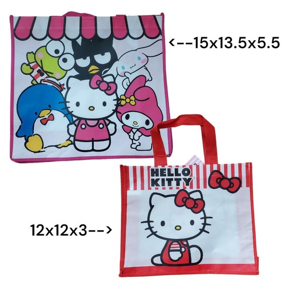 Sanrio Hello Kitty Reuseable Shopping Tote Beach Bag Friends Set‎ of 2. - Picture 1 of 3